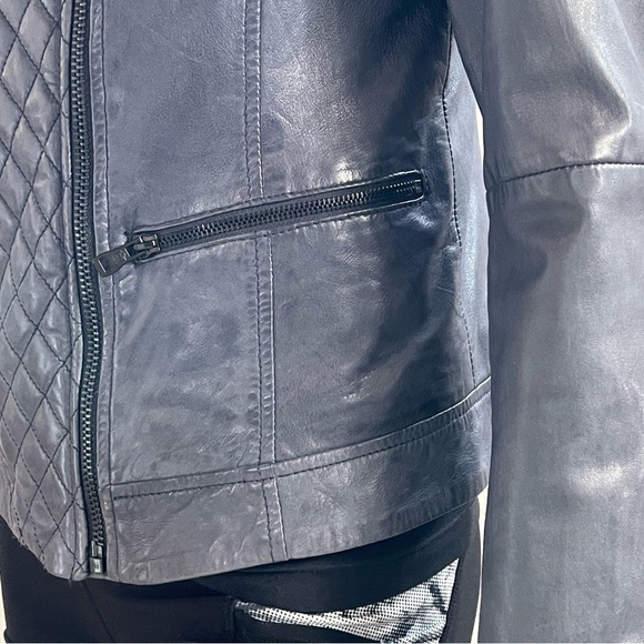 Massimo Dutti Quilted Leather Moto Jacket - Picture 5 of 13
